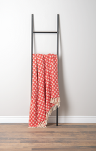 Load image into Gallery viewer, Red &amp; Natural Polka Dot Woven Throw by Ganz CX195004