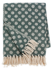 Load image into Gallery viewer, Green &amp; Natural Polka Dot Woven Throw by Ganz CX195005