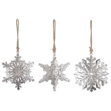 Load image into Gallery viewer, Silver Snowflake Ornament by Ganz CX195376