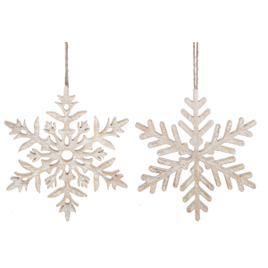 Small Whitewash Snowflake Ornament by Ganz CX195663
