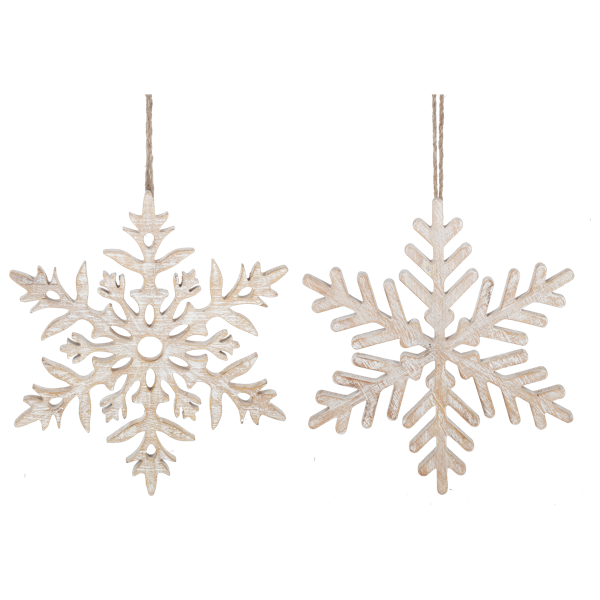 Small Whitewash Snowflake Ornament by Ganz CX195663