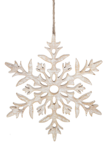 Small Whitewash Snowflake Ornament by Ganz CX195663