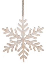 Load image into Gallery viewer, Small Whitewash Snowflake Ornament by Ganz CX195663