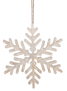 Small Whitewash Snowflake Ornament by Ganz CX195663