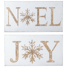 Load image into Gallery viewer, Embossed Joy Or Noel with Snowflake Wall Decor by Ganz CX196237