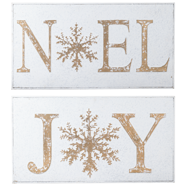 Embossed Joy Or Noel with Snowflake Wall Decor by Ganz CX196237
