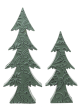 Load image into Gallery viewer, Green Embossed Tree (2pc set) by Ganz CX196298
