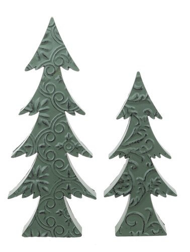 Green Embossed Tree (2pc set) by Ganz CX196298