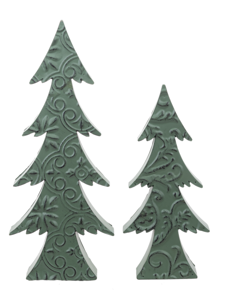Green Embossed Tree (2pc set) by Ganz CX196298