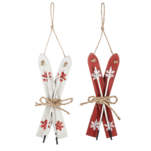Load image into Gallery viewer, Red or White Ski Ornament by Ganz CX197661