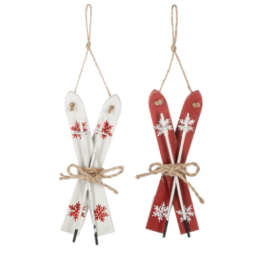 Red or White Ski Ornament by Ganz CX197661