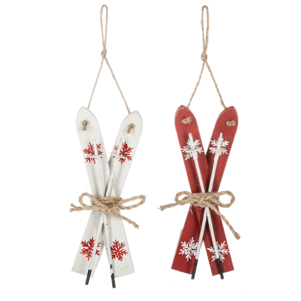 Red or White Ski Ornament by Ganz CX197661