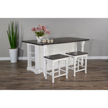 Load image into Gallery viewer, Carriage House Kitchen Island Table with Drop Leaf by Sunny Designs 1016EC-B 1016EC-T