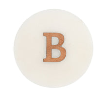 Load image into Gallery viewer, Round White Marble (4pc) Coaster with Letter B Inlay by Ganz CB182768