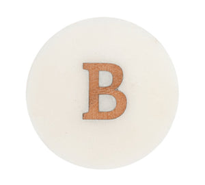 Round White Marble (4pc) Coaster with Letter B Inlay by Ganz CB182768