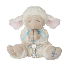 Load image into Gallery viewer, Serenity Lamb with Cross (2pc set) by Ganz HE10234 Blue