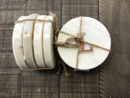Round White Marble (4pc) Coaster with Letter L Inlay by Ganz CB182777
