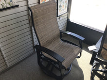 Load image into Gallery viewer, Belle Isle Sling Supreme Swivel Rocker in Black with Bark Pattern by Telescope Casual L75811002