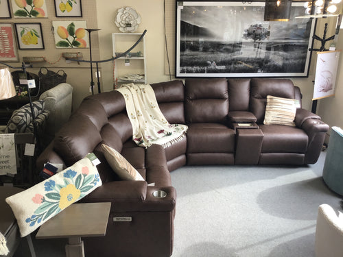 Bono Triple Power Reclining Sectional by Southern Motion 321-19P, 321-84, 321-26P Cover 156-21 True Grit Cafe