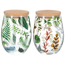 Load image into Gallery viewer, Botanical Floral Stemless Wine Tumbler (4pc ppk) by Ganz MG194910