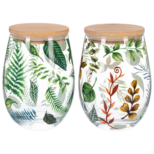 Botanical Floral Stemless Wine Tumbler (4pc ppk) by Ganz MG194910