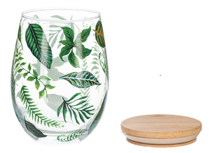 Botanical Floral Stemless Wine Tumbler (4pc ppk) by Ganz MG194910