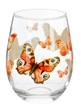 Load image into Gallery viewer, Butterfly Stemless Wine Glasses (4pc ppk) by Ganz MG195005