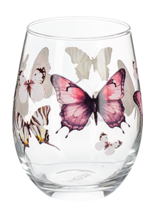 Butterfly Stemless Wine Glasses (4pc ppk) by Ganz MG195005