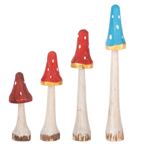 Slim Mushroom Figurine Set (4pc set) by Ganz MG195247