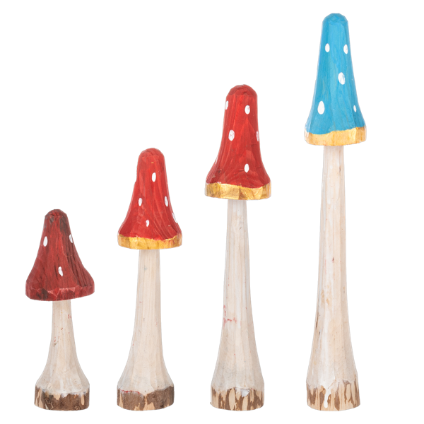 Slim Mushroom Figurine Set (4pc set) by Ganz MG195247