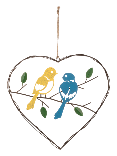 Colorful Birds in Heart Wall Plaque by Ganz MG195372