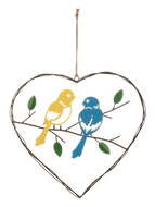 Colorful Birds in Heart Wall Plaque by Ganz MG195372