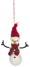 Load image into Gallery viewer, Wool Snowman Ornament (6pc ppk) by Ganz MX185102