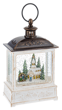 Load image into Gallery viewer, LED Light Up Shimmmer Church Scene Lantern by Ganz MX187376
