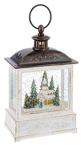 LED Light Up Shimmmer Church Scene Lantern by Ganz MX187376