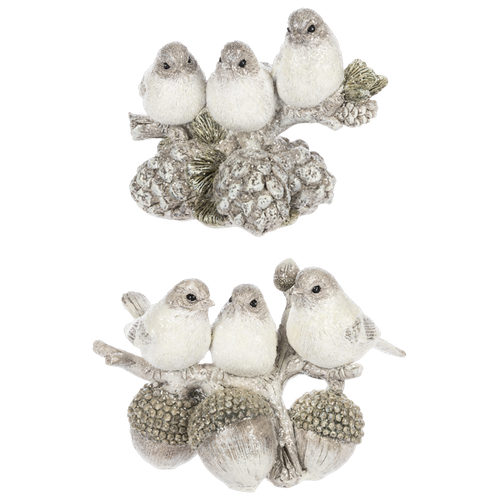 Frosted Bird Figurine Set (2pc set) by Ganz MX188155