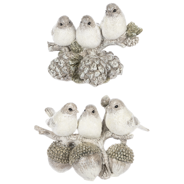 Frosted Bird Figurine Set (2pc set) by Ganz MX188155