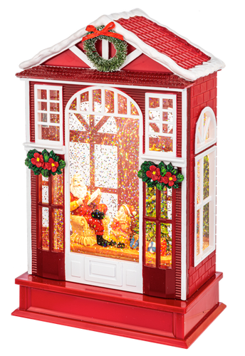 LED Light Up Shimmer Christmas House Figurine by Ganz MX188603