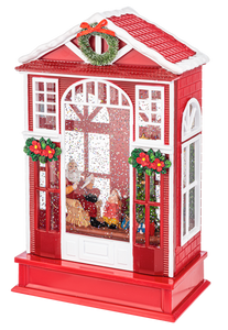 LED Light Up Shimmer Christmas House Figurine by Ganz MX188603