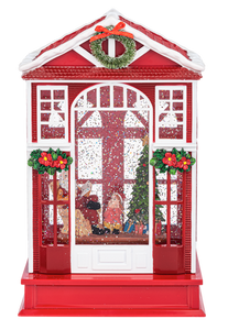 LED Light Up Shimmer Christmas House Figurine by Ganz MX188603