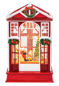 LED Light Up Shimmer Christmas House Figurine by Ganz MX188603