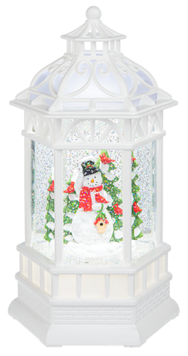 LED Light Up Shimmer Snowman in Gazebo Figurine by Ganz MX189901