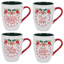 Load image into Gallery viewer, Holiday Message Mugs (4pc ppk) by Ganz MX192631