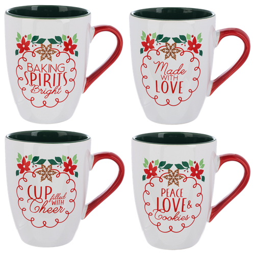 Holiday Message Mugs (4pc ppk) by Ganz MX192631