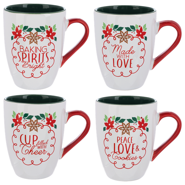 Holiday Message Mugs (4pc ppk) by Ganz MX192631