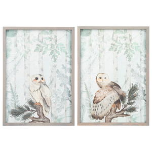 Winter Owls Wall Decor (2pc ppk) by Ganz MX192713
