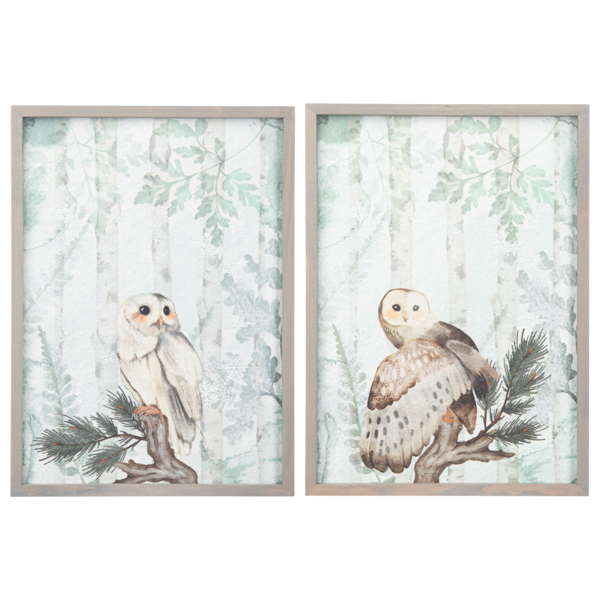 Winter Owls Wall Decor (2pc ppk) by Ganz MX192713