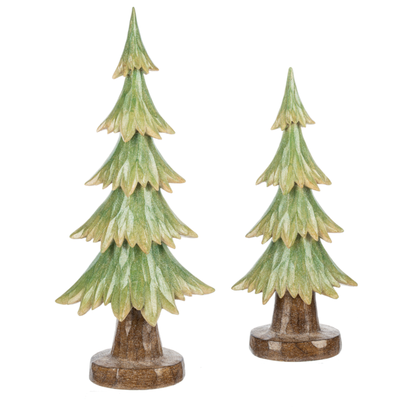 Carved Green Tree Set (2pc set) by Ganz MX192760