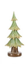 Load image into Gallery viewer, Carved Green Tree Set (2pc set) by Ganz MX192760