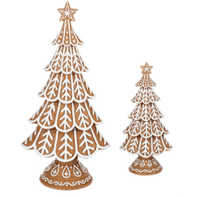 Load image into Gallery viewer, Gingerbread Tree Set (2pc set) by Ganz MX192812